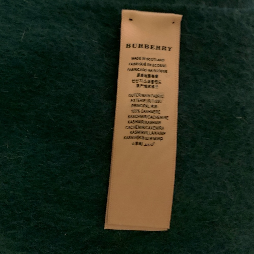 Burberry cashmere scarf green